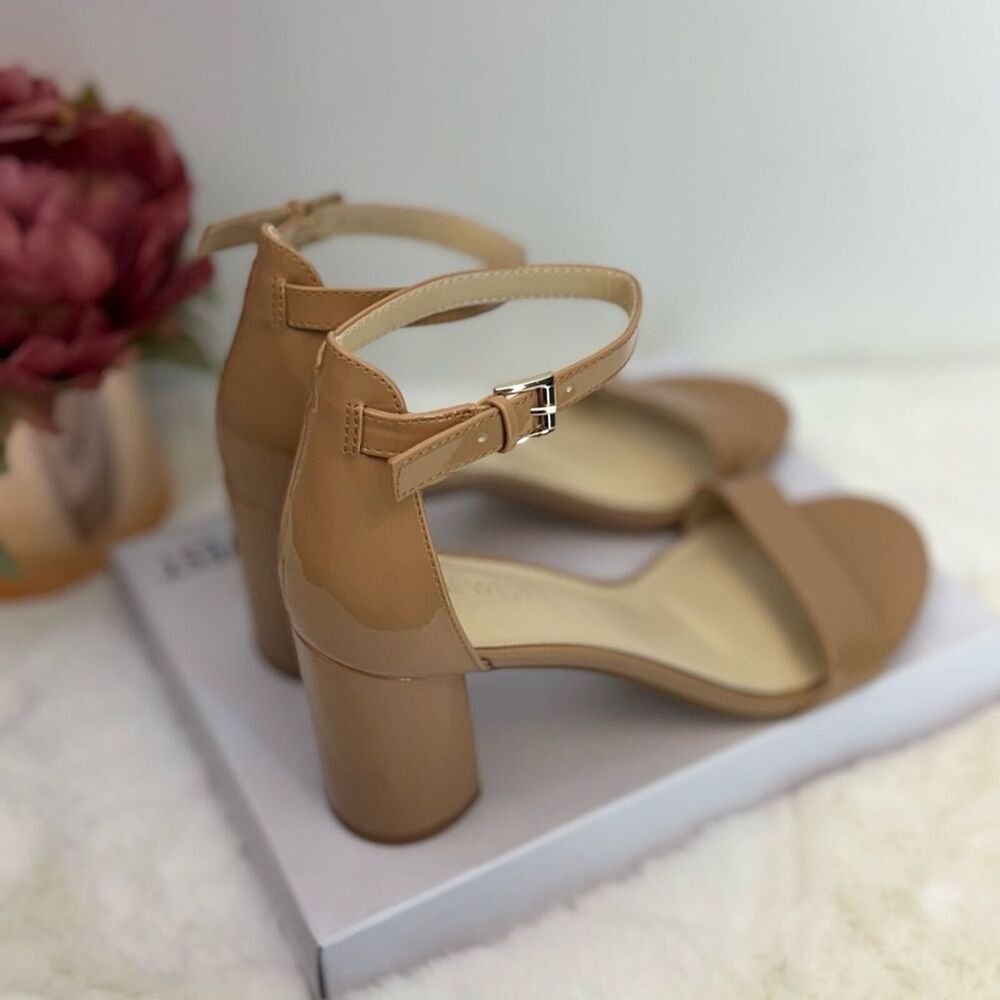 NINE WEST WOMEN SHOES SIZE 7.5 M  PRUCE ANKLE STRAP BLOCK HEEL SANDALS - Picture 9 of 15